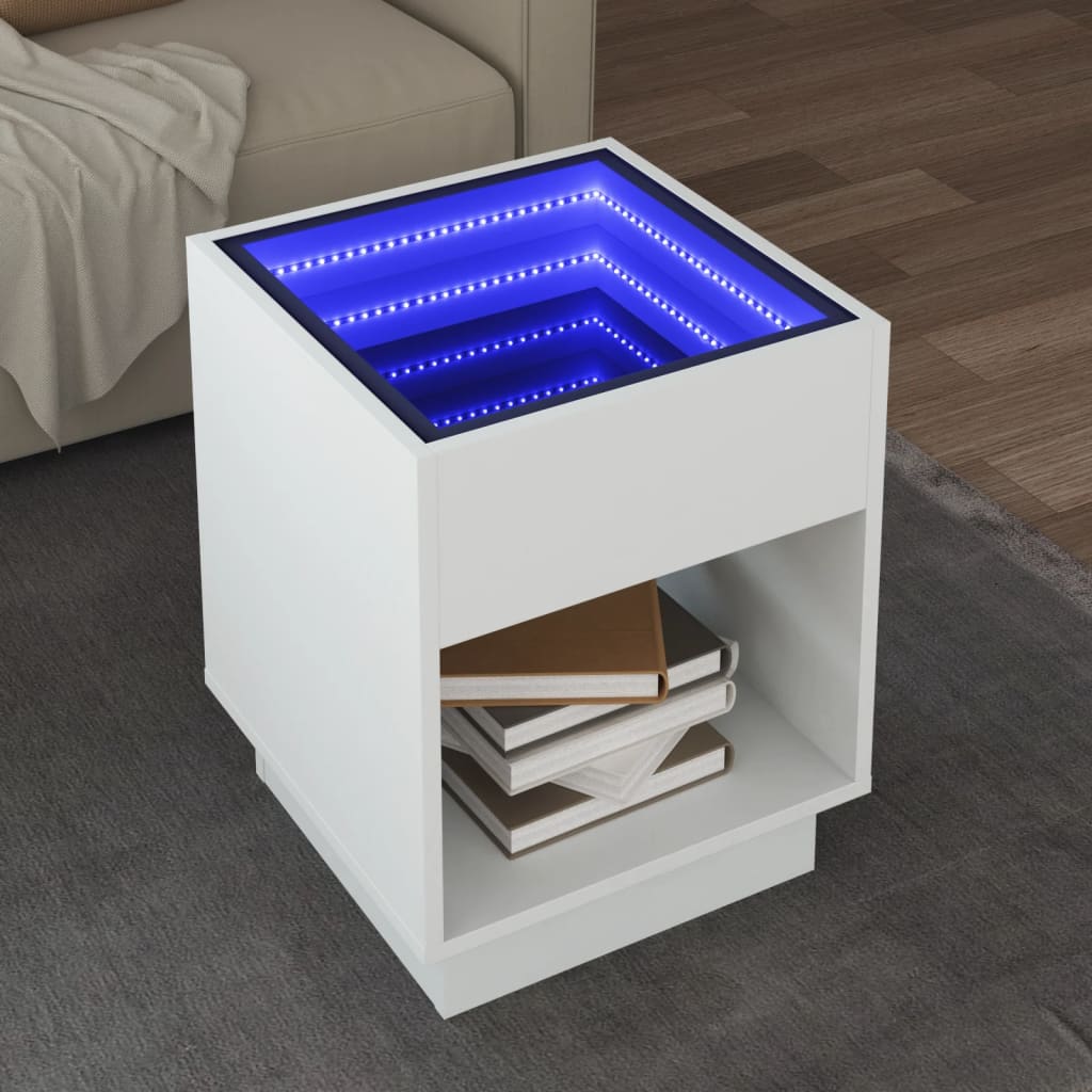 Sohvapöytä Infinity Led-Valoilla Betonin Harmaa 40X40X50 Cm