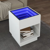 Sohvapöytä Infinity Led-Valoilla Betonin Harmaa 40X40X50 Cm