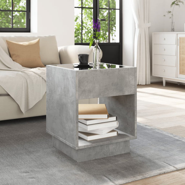 Sohvapöytä Infinity Led-Valoilla Betonin Harmaa 40X40X50 Cm