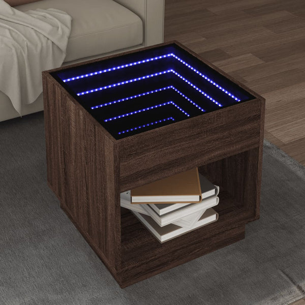 Sohvapöytä Infinity Led-Valoilla Betonin Harmaa 40X40X50 Cm