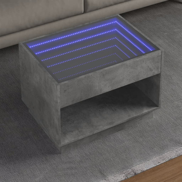 Sohvapöytä Infinity Led-Valoilla Betonin Harmaa 40X40X50 Cm