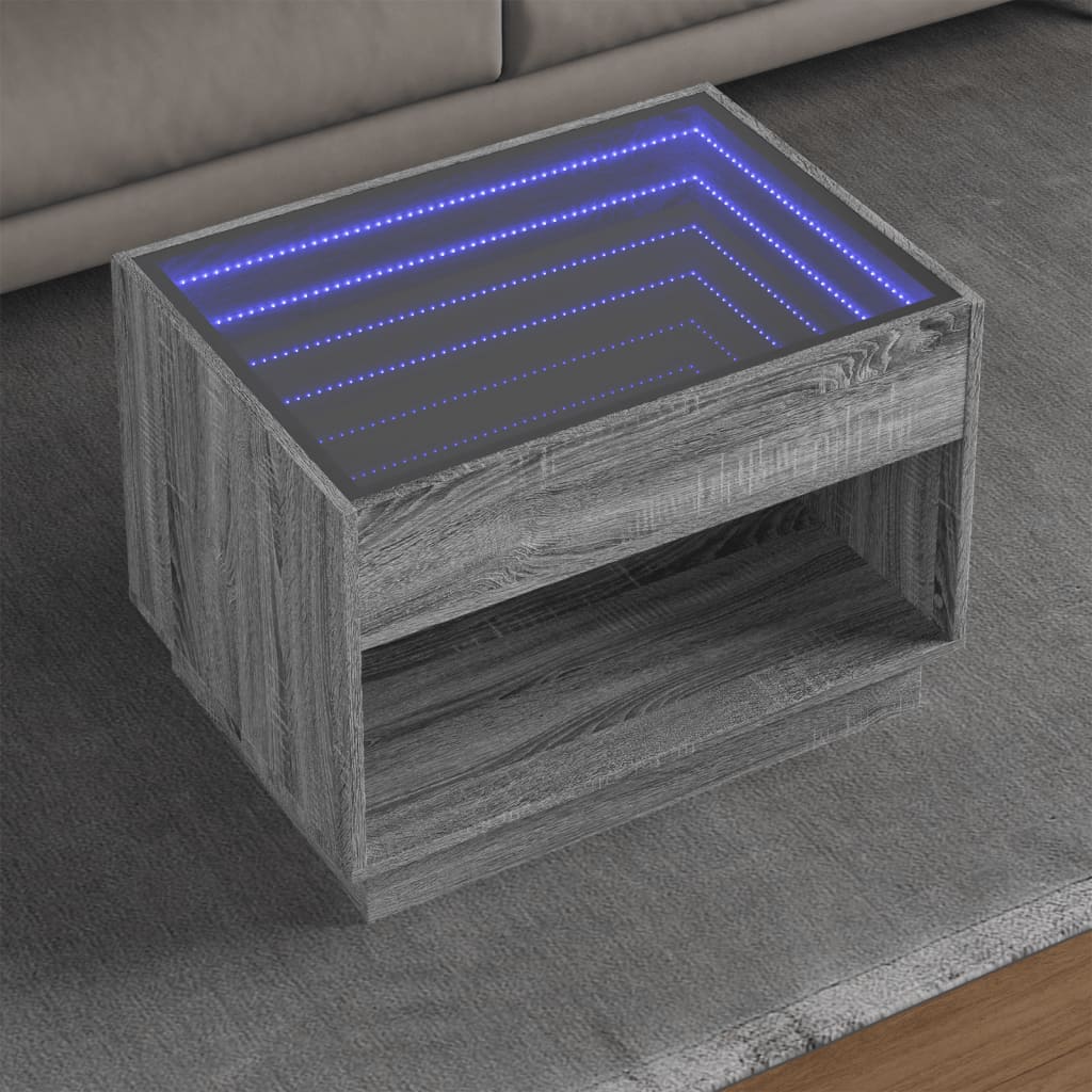 Sohvapöytä Infinity Led-Valoilla Betonin Harmaa 40X40X50 Cm