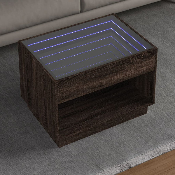 Sohvapöytä Infinity Led-Valoilla Betonin Harmaa 40X40X50 Cm