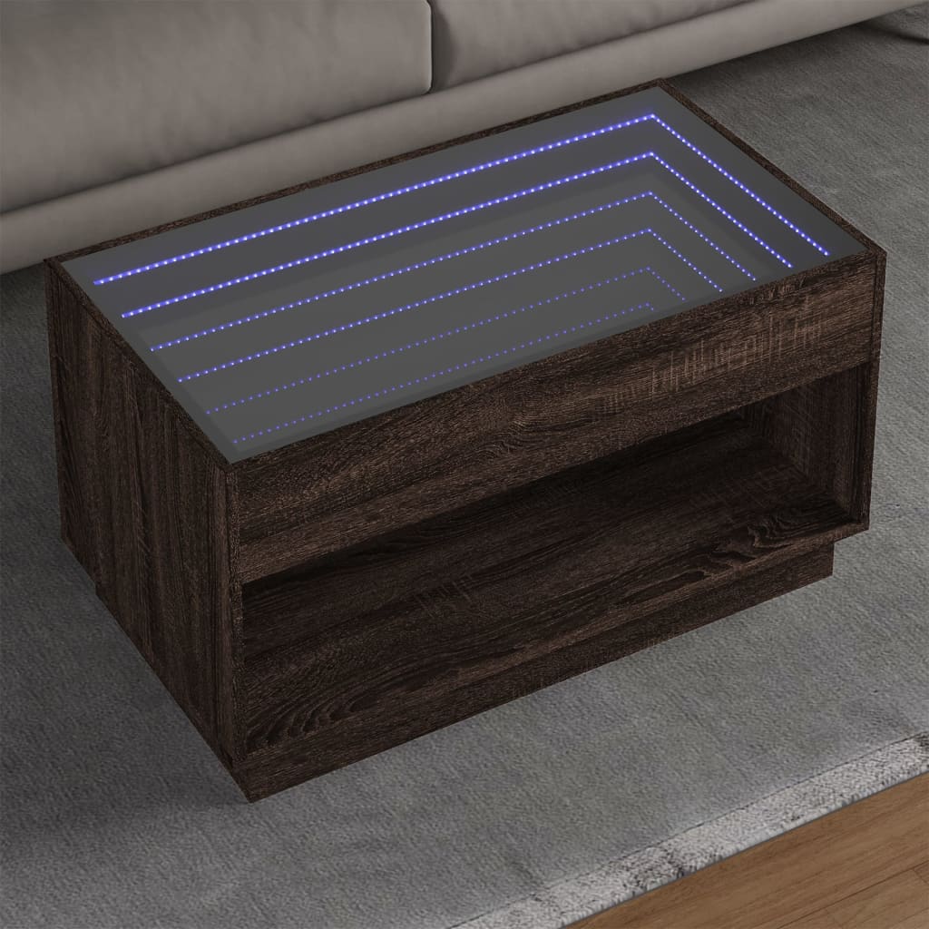 Sohvapöytä Infinity Led-Valoilla Betonin Harmaa 40X40X50 Cm