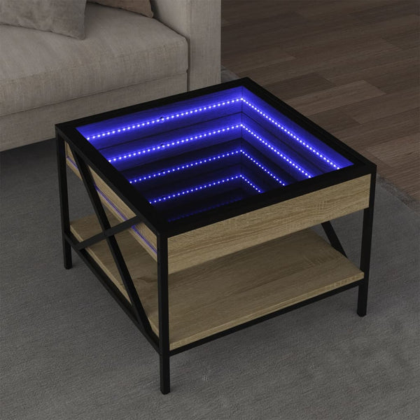 Sohvapöytä Infinity Led-Valoilla Sonoma-Tammi