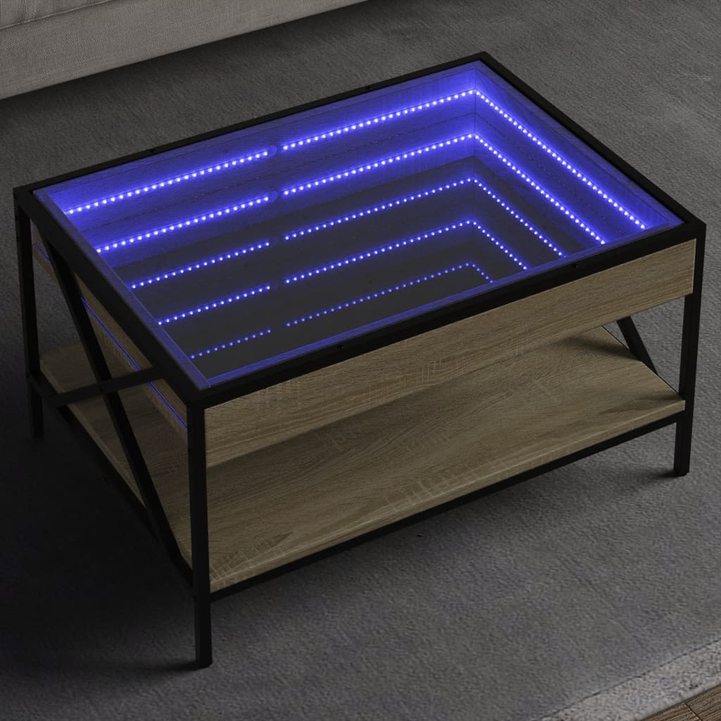 Sohvapöytä Infinity Led-Valoilla Sonoma-Tammi