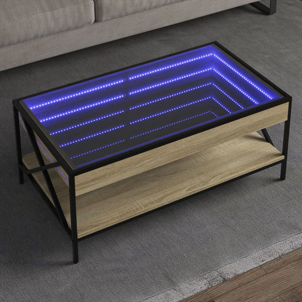 Sohvapöytä Infinity Led-Valoilla Sonoma-Tammi