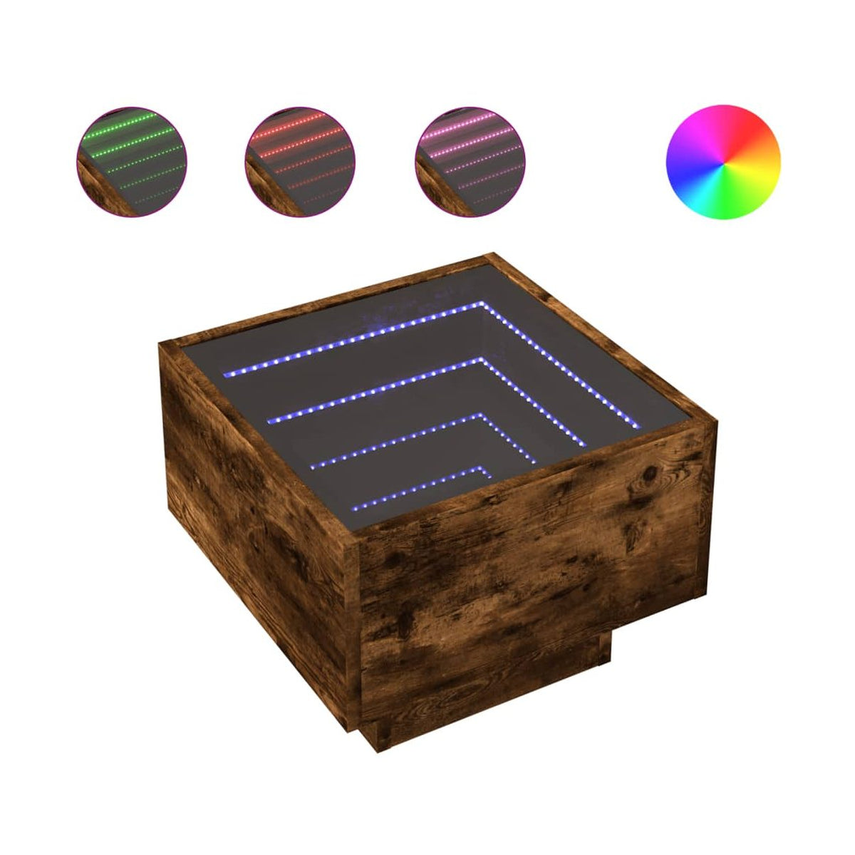 Sohvapöytä Infinity Led-Valoilla 40X40X30 Cm