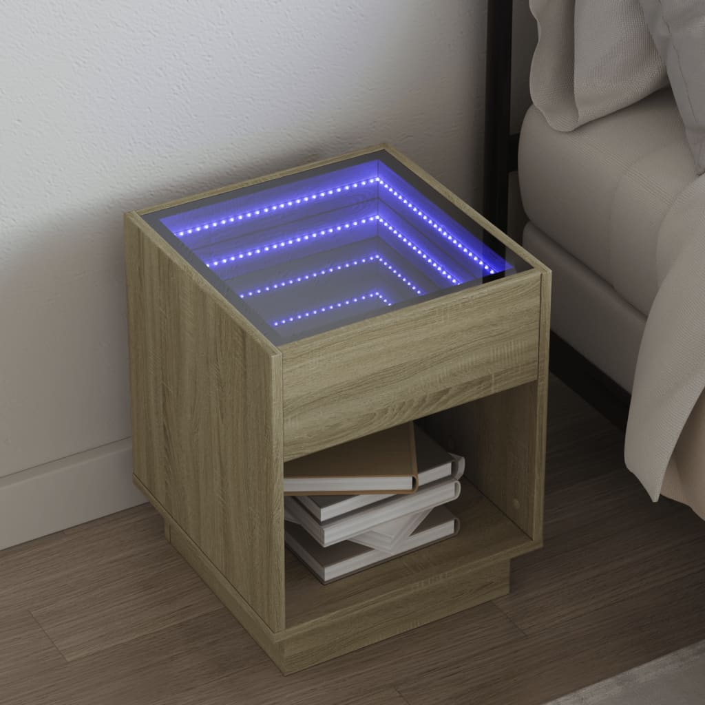 Sohvapöytä Infinity Led-Valoilla Sonoma-Tammi