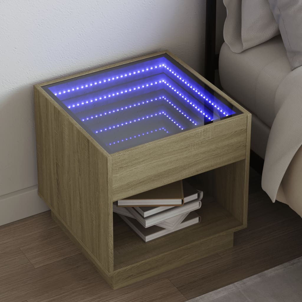 Sohvapöytä Infinity Led-Valoilla Sonoma-Tammi