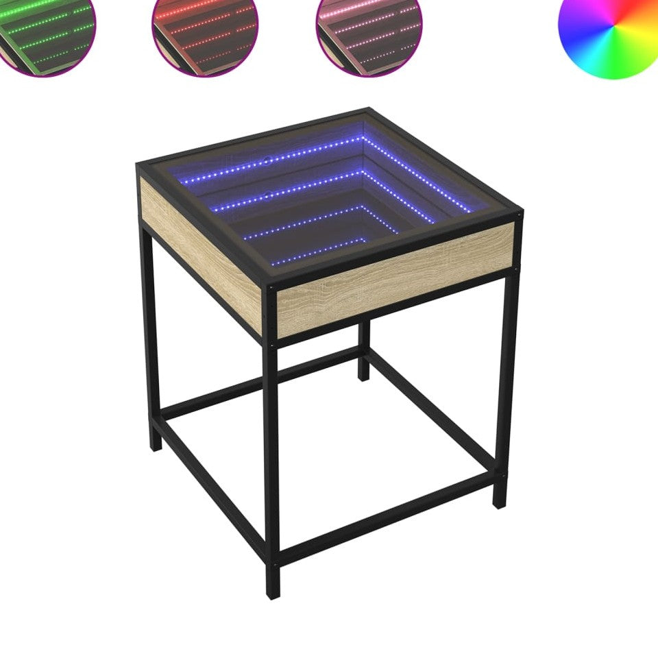 Sohvapöytä Infinity Led-Valoilla Sonoma-Tammi 40X40X51 Cm