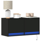 Tv-Seinäkaappi Led-Valoilla 80X31X35 Cm