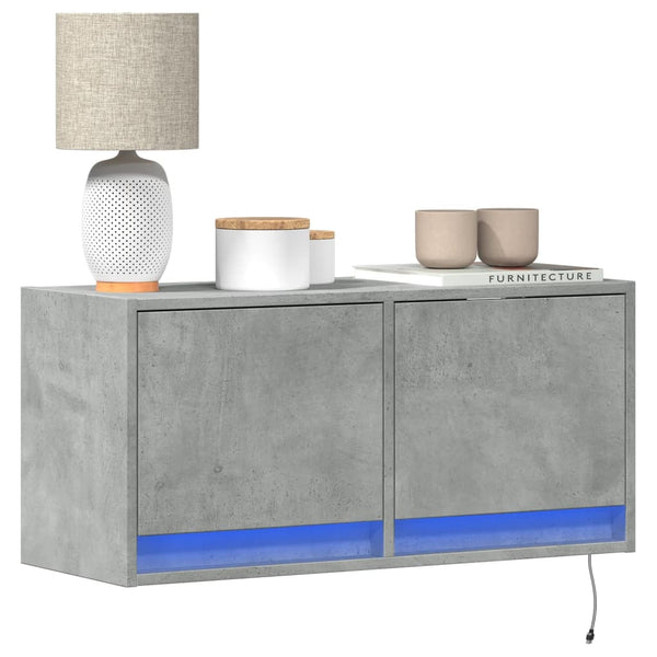 Tv-Seinäkaappi Led-Valoilla 80X31X35 Cm