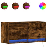 Tv-Seinäkaappi Led-Valoilla 80X31X35 Cm