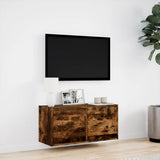 Tv-Seinäkaappi Led-Valoilla 80X31X35 Cm