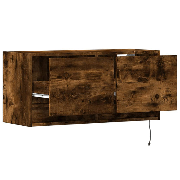 Tv-Seinäkaappi Led-Valoilla 80X31X35 Cm