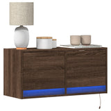 Tv-Seinäkaappi Led-Valoilla 80X31X35 Cm