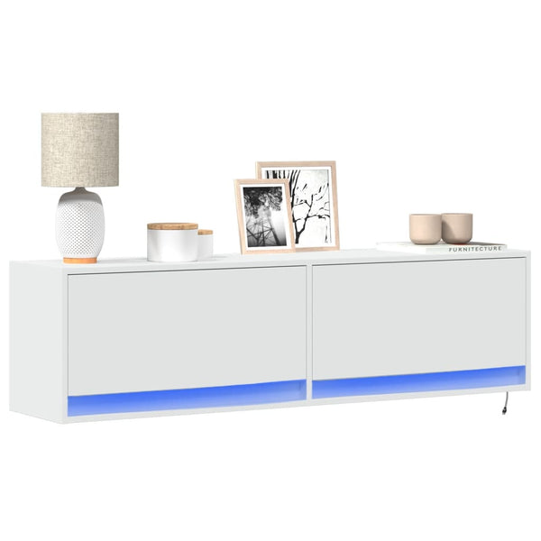 Tv-Seinäkaappi Led-Valoilla 80X31X35 Cm