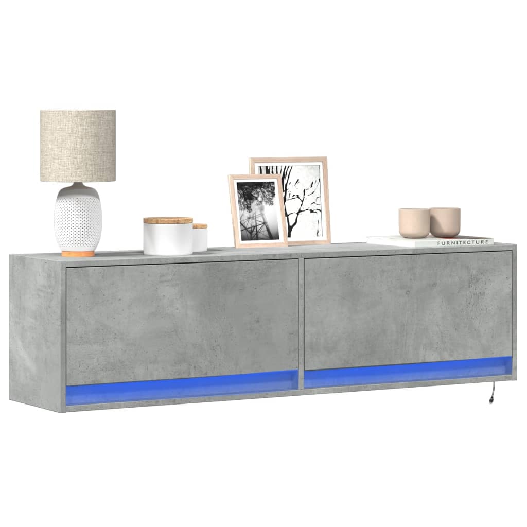 Tv-Seinäkaappi Led-Valoilla 80X31X35 Cm