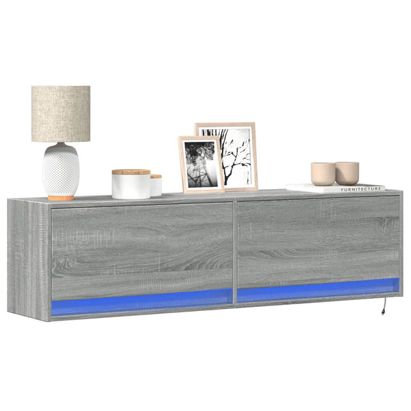 Tv-Seinäkaappi Led-Valoilla 80X31X35 Cm