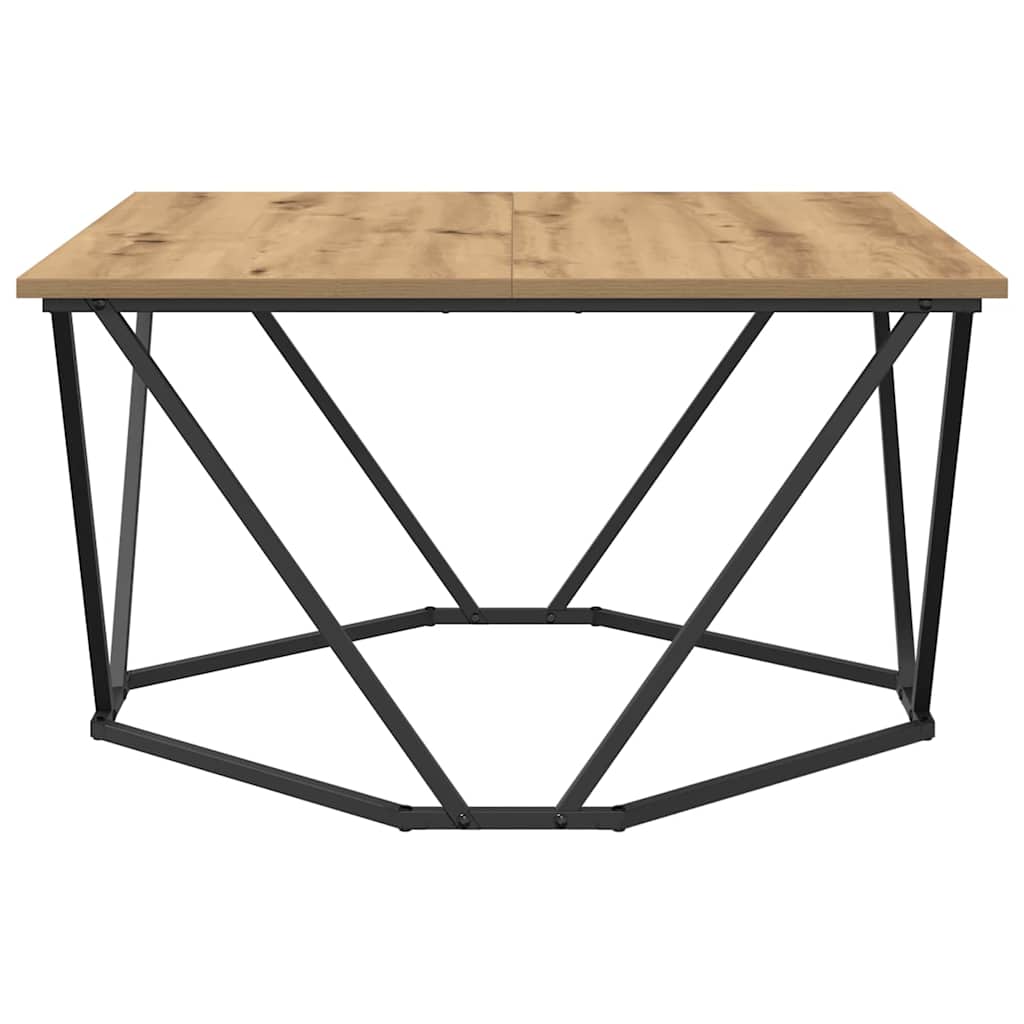 Sohvapöytä Artisan Tammi 80 X 80 X 45 Cm Kehitetty Puu Ja Teräs