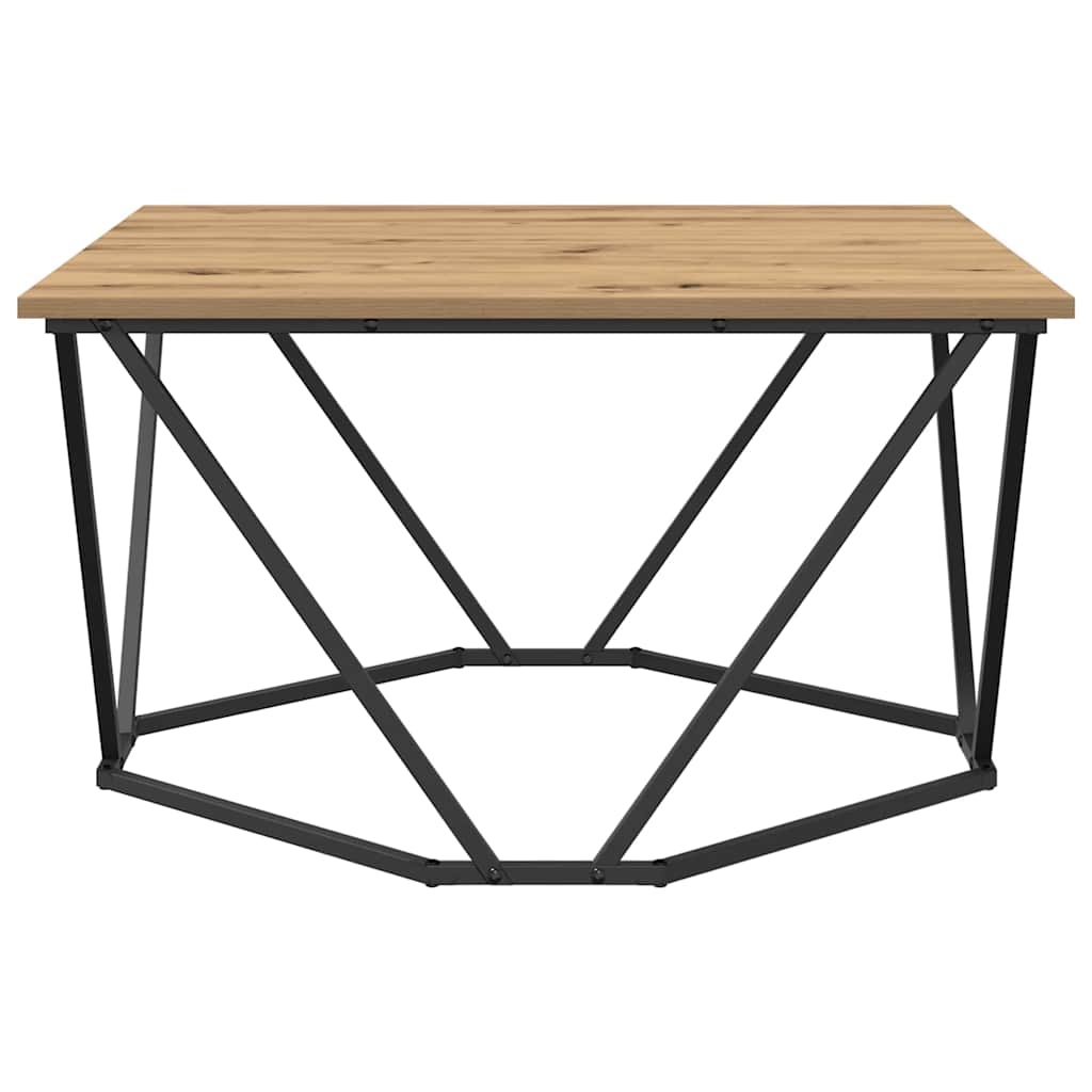 Sohvapöytä Artisan Tammi 80 X 80 X 45 Cm Kehitetty Puu Ja Teräs