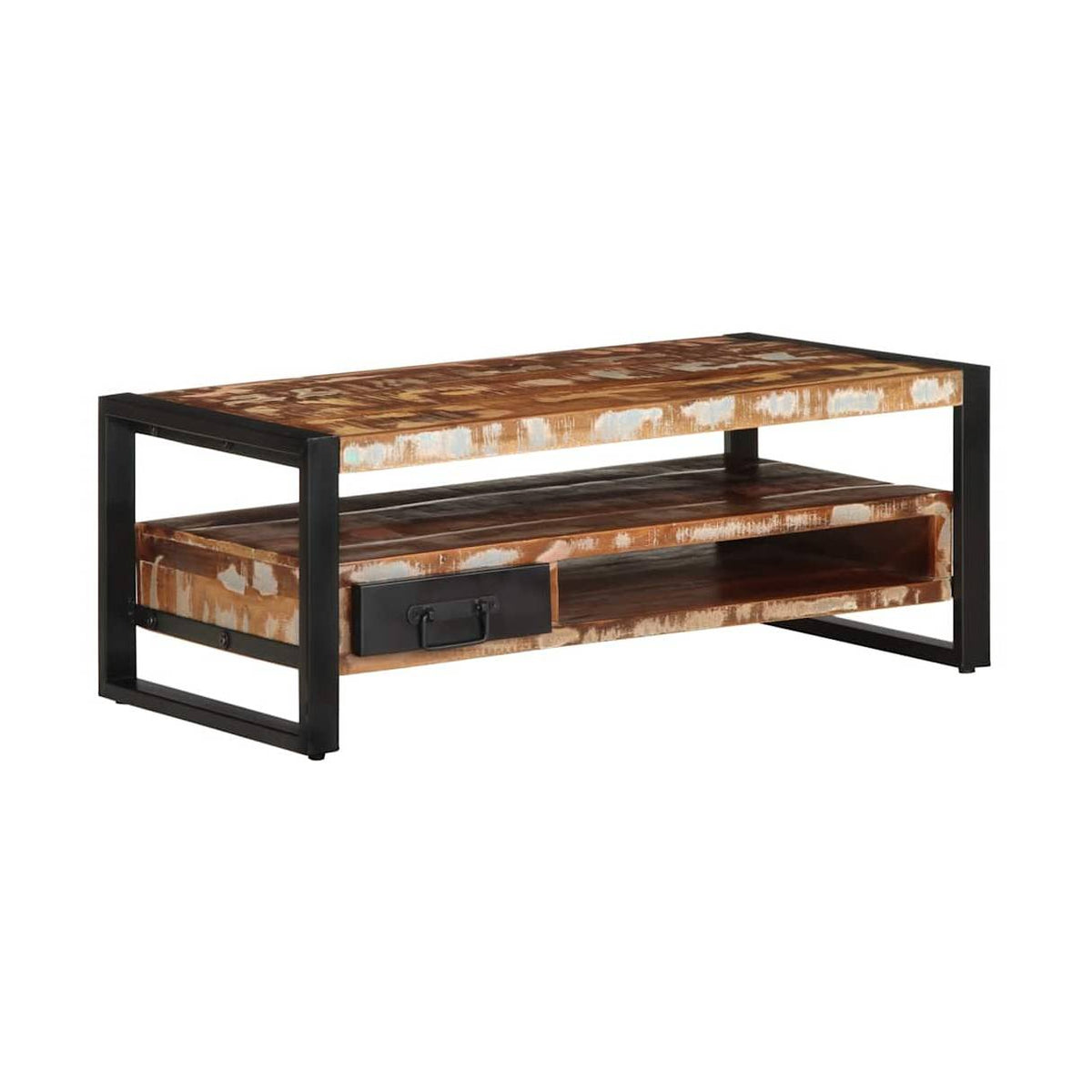 Sohvapöytä Monivärinen 90X50X36 Cm Massiivipuu Kierrätetty