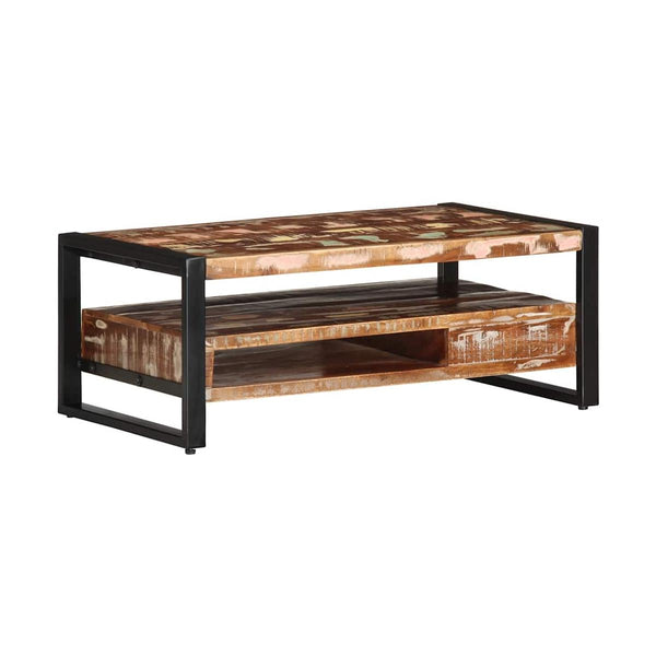 Sohvapöytä Monivärinen 90X50X36 Cm Massiivipuu Kierrätetty