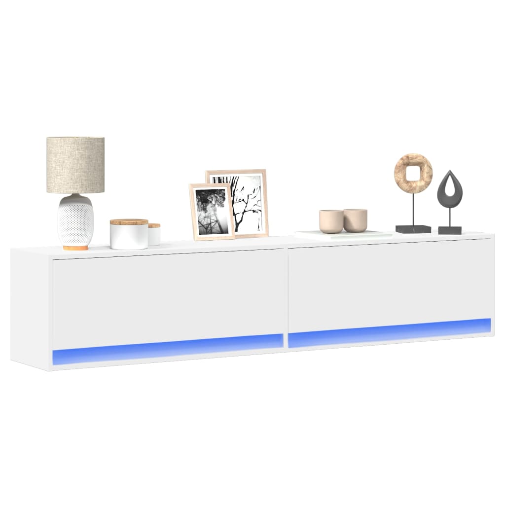 Tv-Seinäkaappi Led-Valoilla 80X31X35 Cm