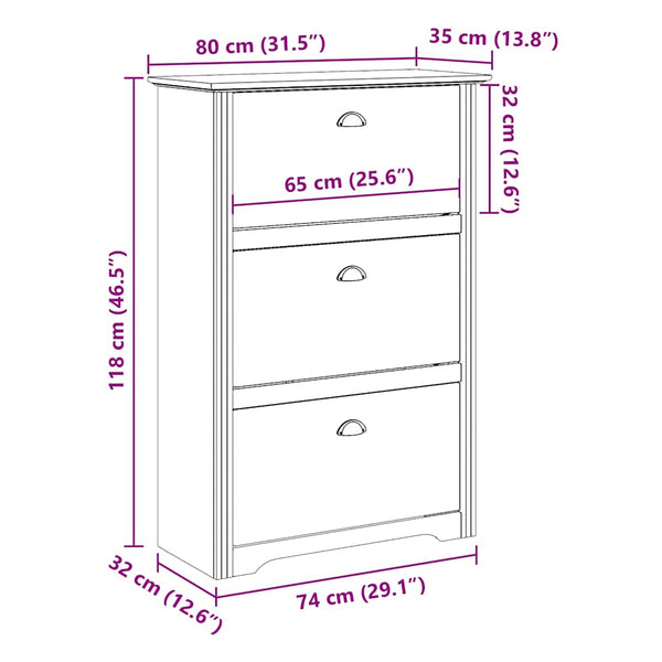 Kenkäteline Bodo 80X35X118 Cm