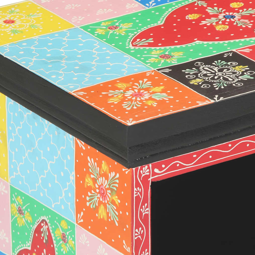 Tv-Kaappi 80 X 35 X 50 Cm Monivärinen Kiinteä Mango Puu