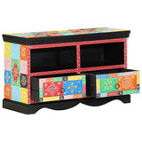 Tv-Kaappi 80 X 35 X 50 Cm Monivärinen Kiinteä Mango Puu
