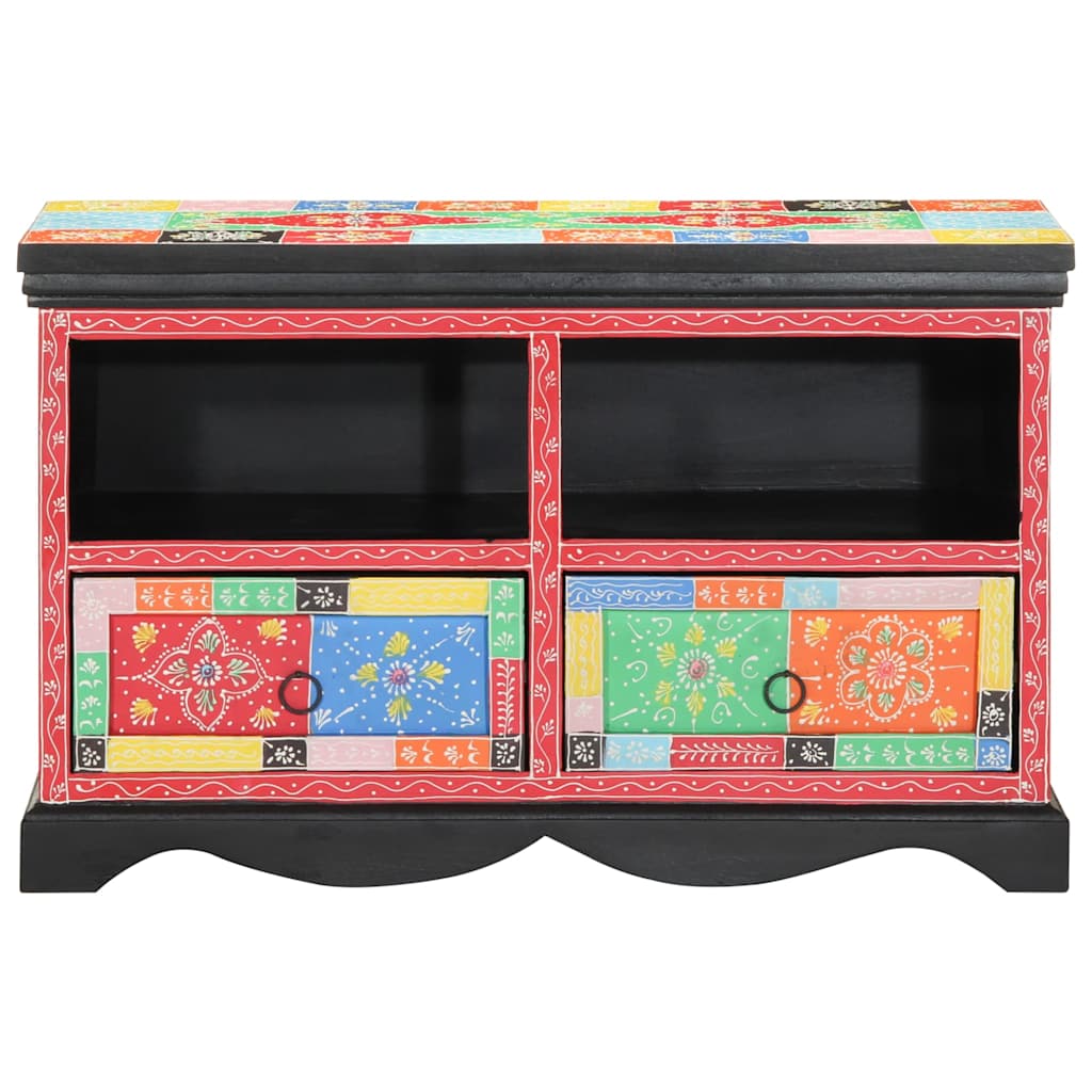 Tv-Kaappi 80 X 35 X 50 Cm Monivärinen Kiinteä Mango Puu