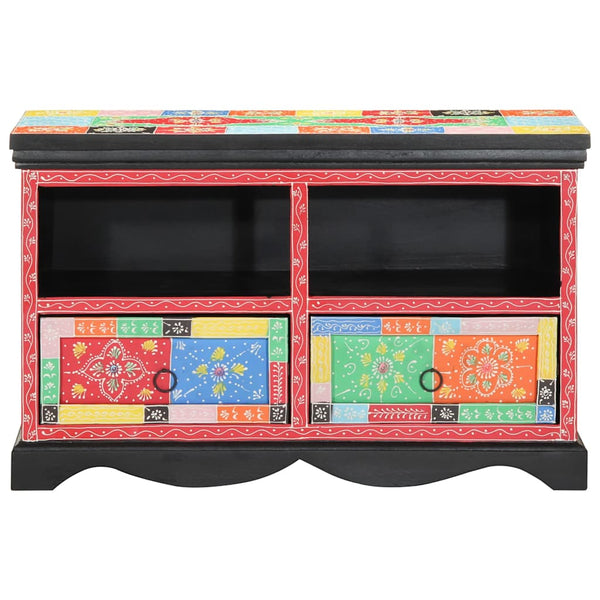 Tv-Kaappi 80 X 35 X 50 Cm Monivärinen Kiinteä Mango Puu