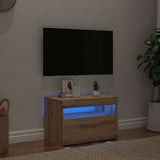 Tv-Kaappi Led-Valoilla Käsityöläinen Tammi 75X35X40 Cm