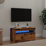 Tv-Kaappi Led-Valoilla Käsityöläinen Tammi 75X35X40 Cm