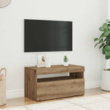 Tv-Kaappi Led-Valoilla Käsityöläinen Tammi 75X35X40 Cm