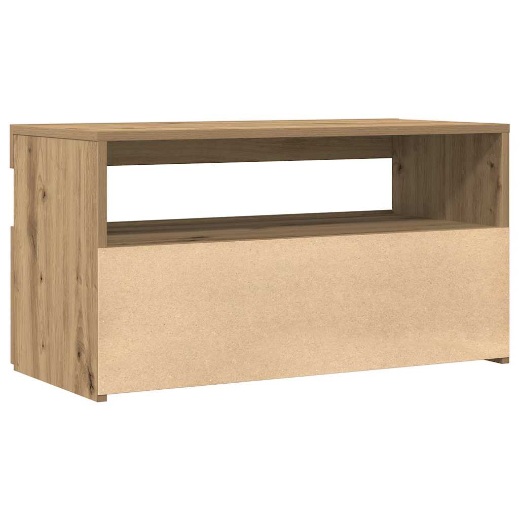 Tv-Kaappi Led-Valoilla Käsityöläinen Tammi 75X35X40 Cm