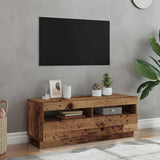 Tv-Kaappi Led-Valoilla Old Wood 80X35X40 Cm Engineered Wood
