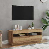 Tv-Kaappi Led-Valoilla Old Wood 80X35X40 Cm Engineered Wood