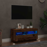 Tv-Kaappi Led-Valoilla Old Wood 80X35X40 Cm Engineered Wood