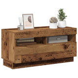 Tv-Kaappi Led-Valoilla Old Wood 80X35X40 Cm Engineered Wood