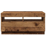 Tv-Kaappi Led-Valoilla Old Wood 80X35X40 Cm Engineered Wood
