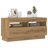 Tv-Kaappi Led-Valoilla Old Wood 80X35X40 Cm Engineered Wood