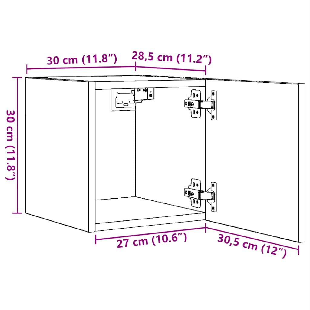 Seinäkiinnitettävät Tv-Tasot 2 Kpl 30,5X30X30Cm