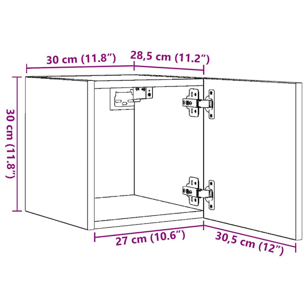 Seinäkiinnitettävät Tv-Tasot 2 Kpl 30,5X30X30Cm