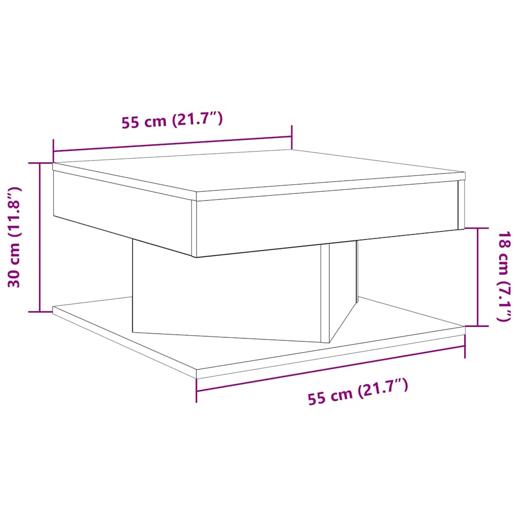 Sohvapöytä Vanhaa Puuta 55X55X30 Cm Lastulevy