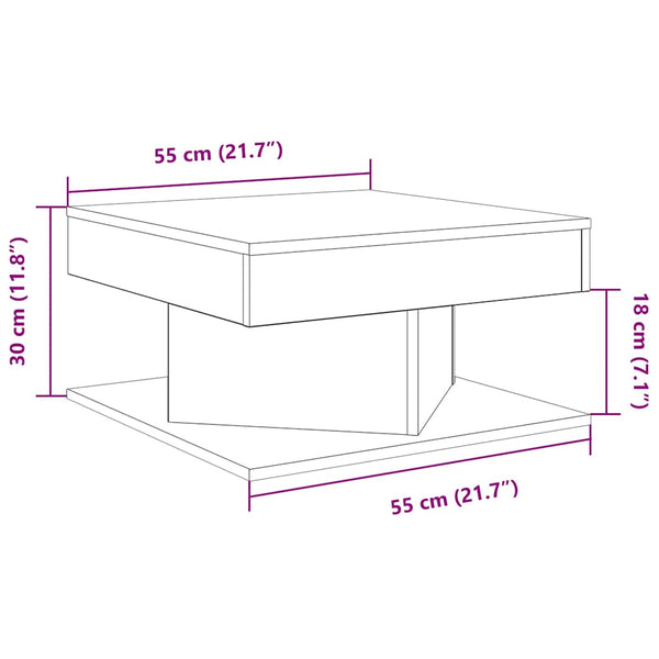 Sohvapöytä Vanhaa Puuta 55X55X30 Cm Lastulevy