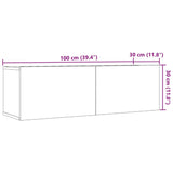 Tv-Kaapit Seinäkiinnitettävä 2 Kpl 100X30X30 Cm