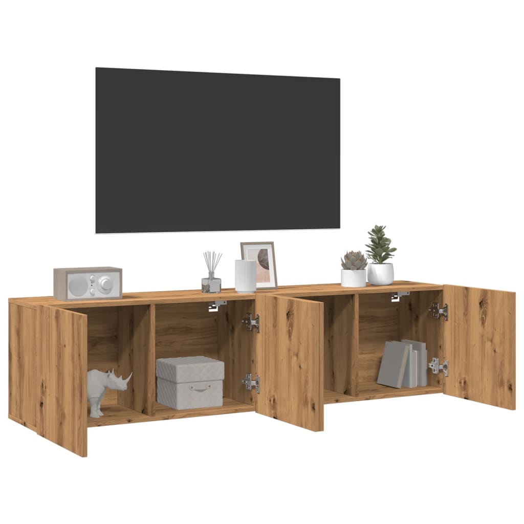 Tv-Kaapit Seinäkiinnitettävä 2 Kpl 80X30X41 Cm